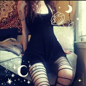 Velvet lace up corset KILLSTAR mini dress